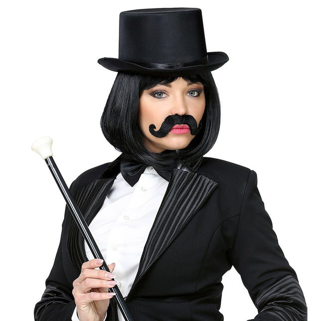 Zwarte Nep Snor van Widmann koop je bij Partywinkel