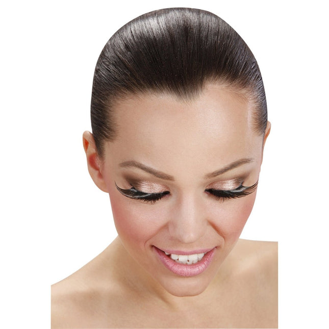 Zwarte Nep Wimpers Lang van Widmann koop je bij Partywinkel