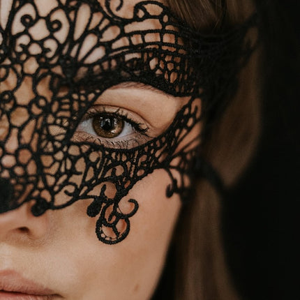 Zwarte Oogmasker Kant van Partydeco koop je bij Partywinkel