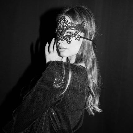 Zwarte Oogmasker Kant van Partydeco koop je bij Partywinkel