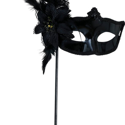 Zwarte Oogmasker Met Houder van Fiestas Guirca koop je bij Partywinkel