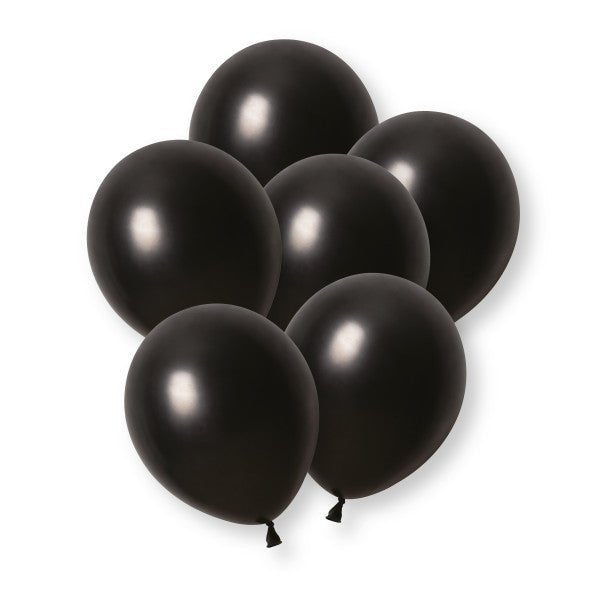 Zwarte Parelballonnen 30cm 8st van Unique koop je bij Partywinkel
