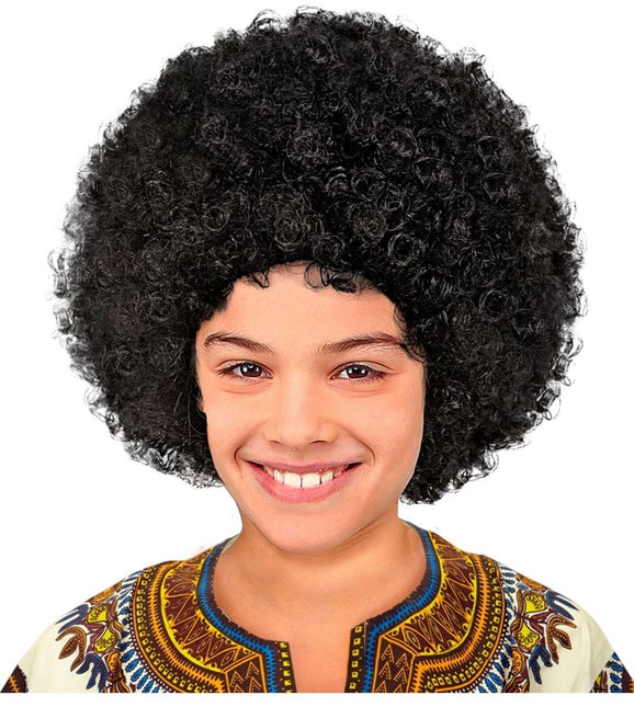 Zwarte Pruik Afro Kind van Widmann koop je bij Partywinkel