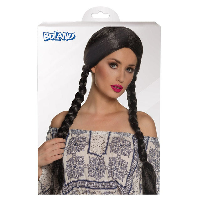 Zwarte Pruik Natascha van Boland koop je bij Partywinkel