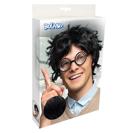 Zwarte Pruik Nerd van Boland koop je bij Partywinkel
