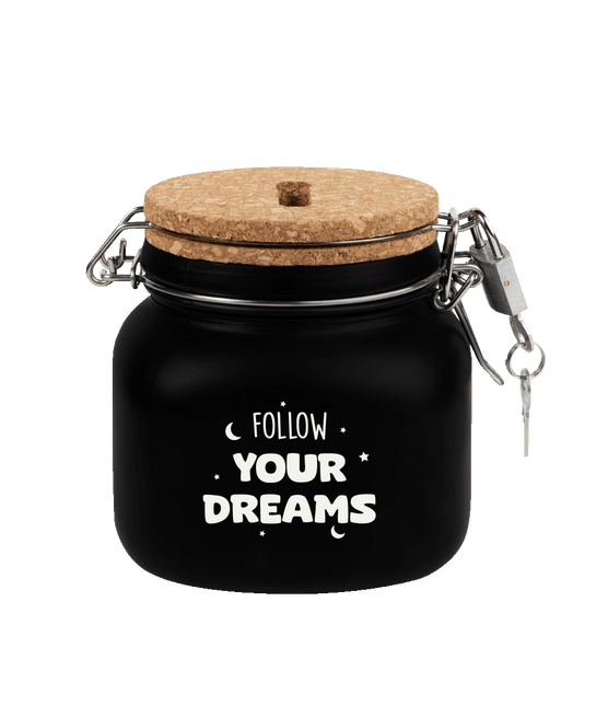 Zwarte Spaarpot Follow Your Dreams 12,5cm van Paper Dreams koop je bij Partywinkel