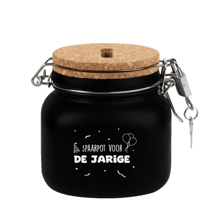 Zwarte Spaarpot Jarige 12,5cm van Paper Dreams koop je bij Partywinkel