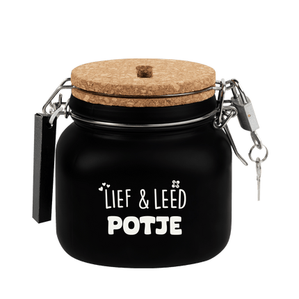 Zwarte Spaarpot Lief En Leed 12,5cm van Paper Dreams koop je bij Partywinkel