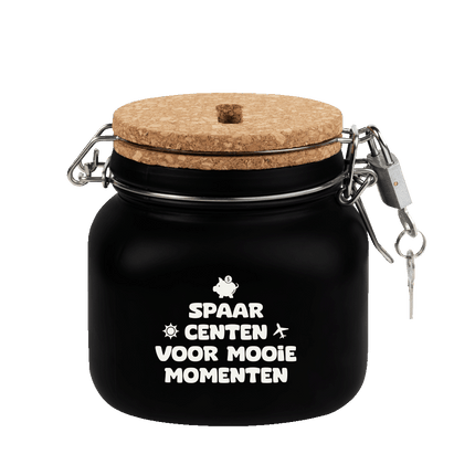 Zwarte Spaarpot Mooie Momenten 12,5cm van Paper Dreams koop je bij Partywinkel