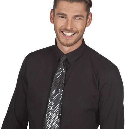 Zwarte Stropdas Glitter van Boland koop je bij Partywinkel