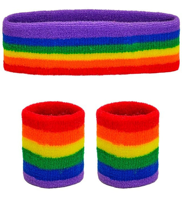 Zweetband Set Regenboog van Widmann koop je bij Partywinkel